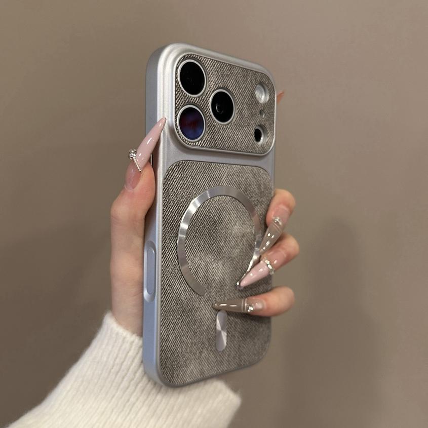 17pro max for Wireless Charging Case For For Iphone 17 16 1 14 13 Pro Max 11 12 Magnetic Jeans Pattern Cover