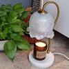 Candle Warmer Lamp with Marble Base Crystal Lamp Shade Fragrance Top-Down Wax Melting Lamp for Home Bedroom