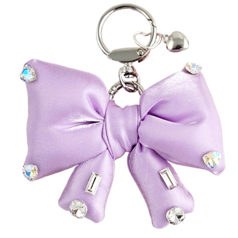 Elegant Butterfly Bowknot Keychain with Sparkling Rhinestones Detail Sturdy Alloy Construction Pendant Trendy Women