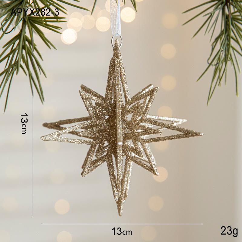 

Christmas 3D Star Pendant Christmas Ornament Exploding Star Christmas Tree Pendant Atmosphere Decoration Supplies шампанського