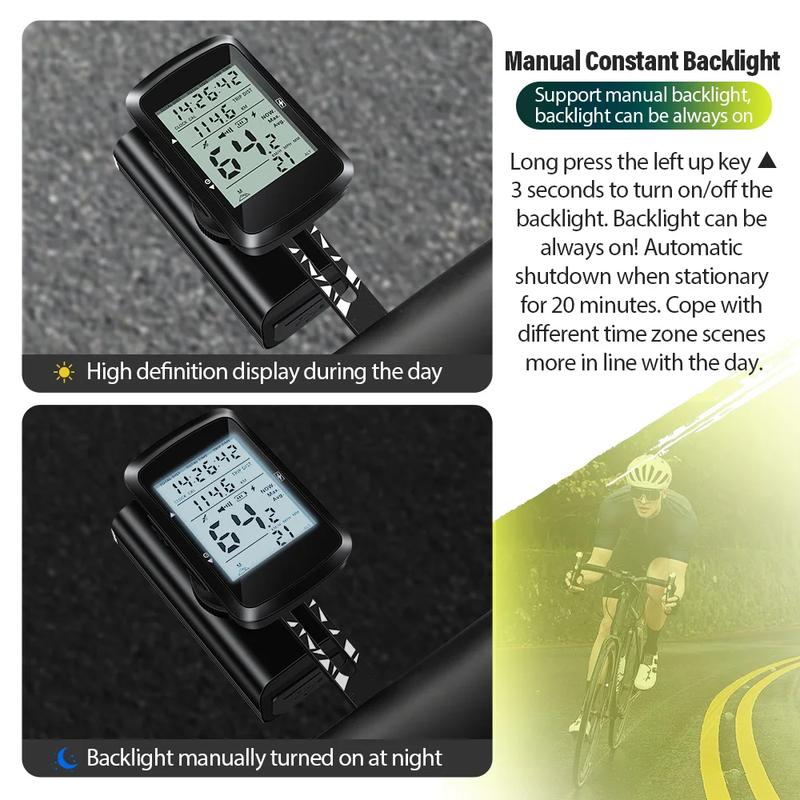 NEWBOLER Ciclocomputador Inalámbrico GPS Velocímetro de Bicicleta MTB Bicicleta de Carretera Impermeable Recargable por USB Accesorios para Bicicleta