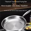 HOMZY Stekpanna Ren Titan Stekpanna Obehandlad Non-Stick Panna Fiskfjäll Hammarmönster Titanlegering Hem Wok Köksredskap