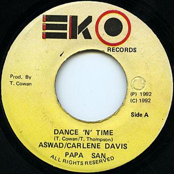 7inch Record ASWAD CARLENE DAVIS PAPA SAN Dance N Time NONE EKO Records 1992 Jamaica Reggae Ska Dub Used