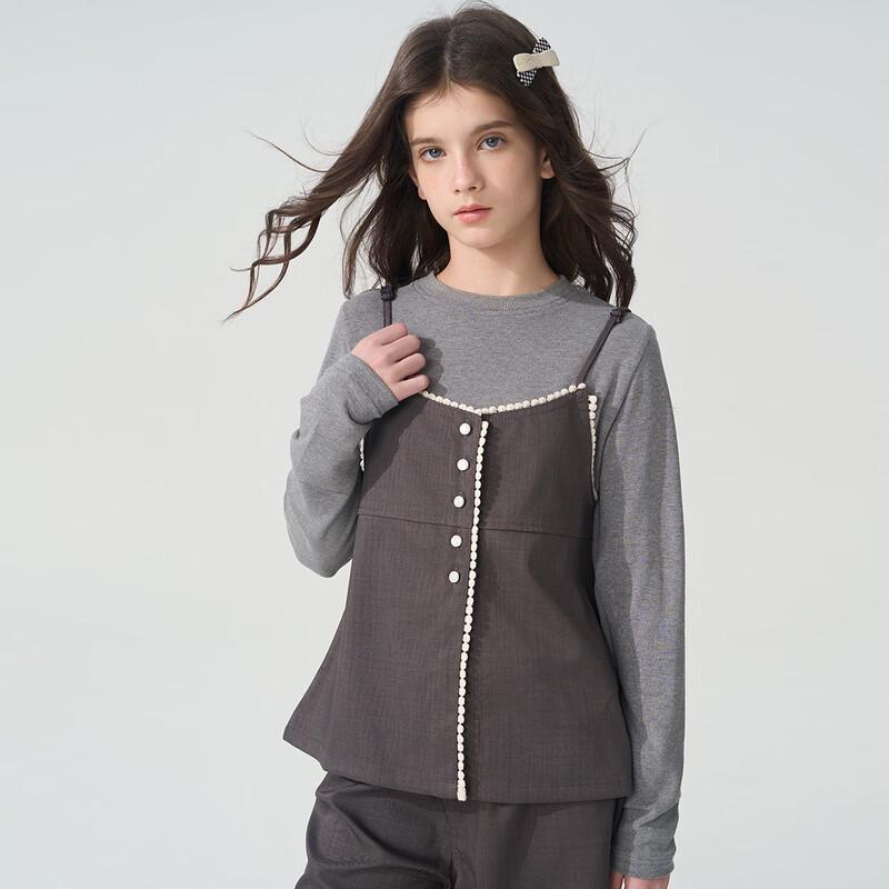 Montagut Girls' Pearl Button Vest & Wide Leg Pants Set