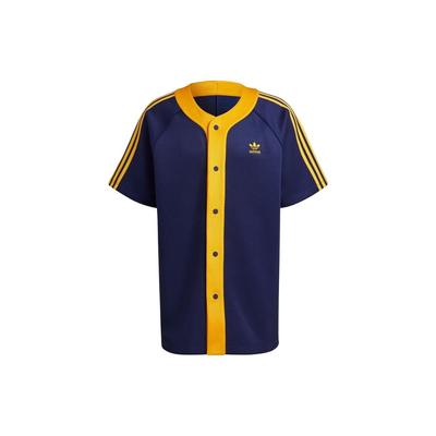 Originals Three Stripes Color Block Logo Short Sleeve Shirt Men Shirts Dark-Blue IM4458