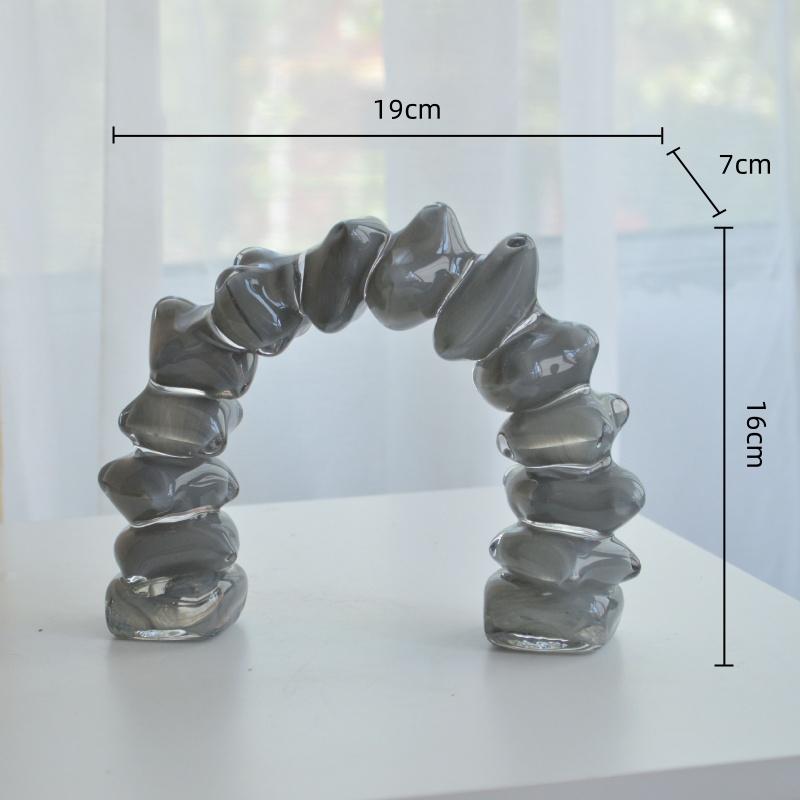 Arco de Vidro Geométrico Criativo Tubo Irregular Vidro Semicircular Artesanato Figuras Decorativas Acessórios de Decoração para Casa