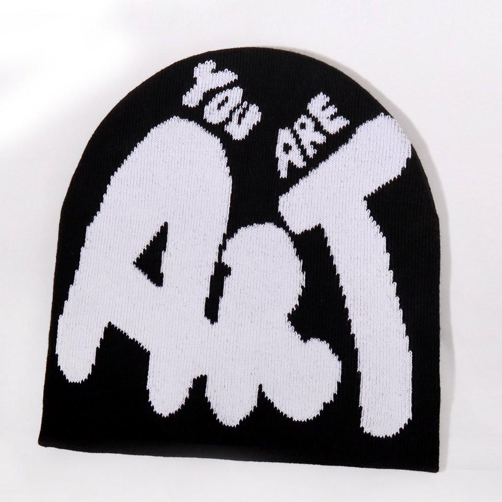 Knit Minimalist Hat With Alphabet Design For Men Women Winter Fashion Accessory