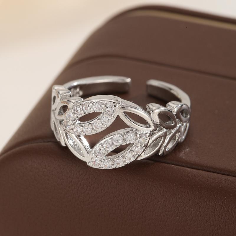 Double Layer Crystal Butterfly Mermaid Tail Open Ring Adjustable Stackable Finger Ring For Women Fashion Jewelry Gift A10