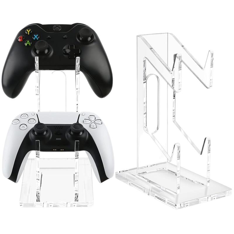 Universal Dual Controller Stand For Ps5 Ps4 Desk Controller Transparent Acrylic Holder Gamepad Joystick Mount For Xbox