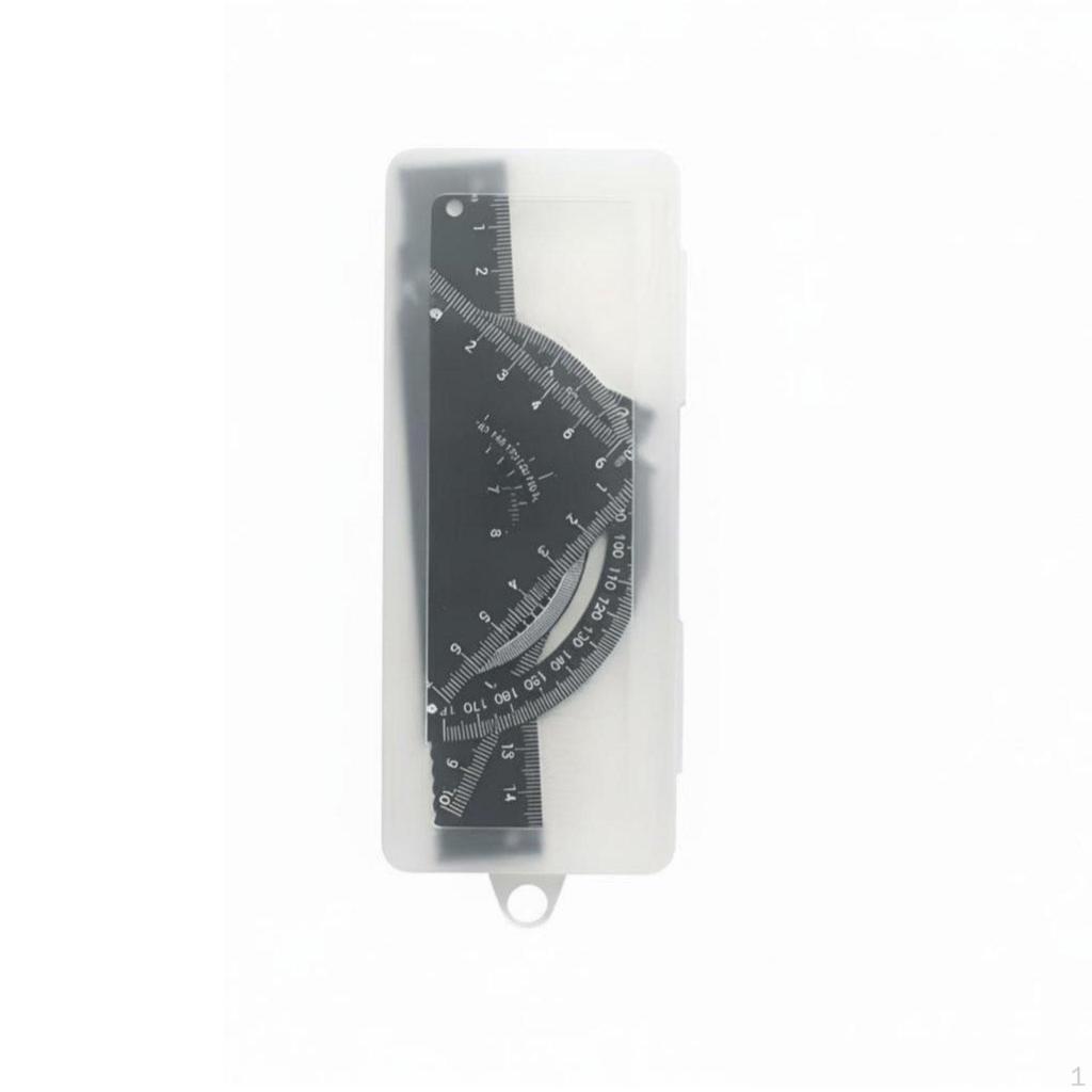 Metal Ruler Set, Wave Ruler, Triangle Protractor, Student Exam Tools Kit Black