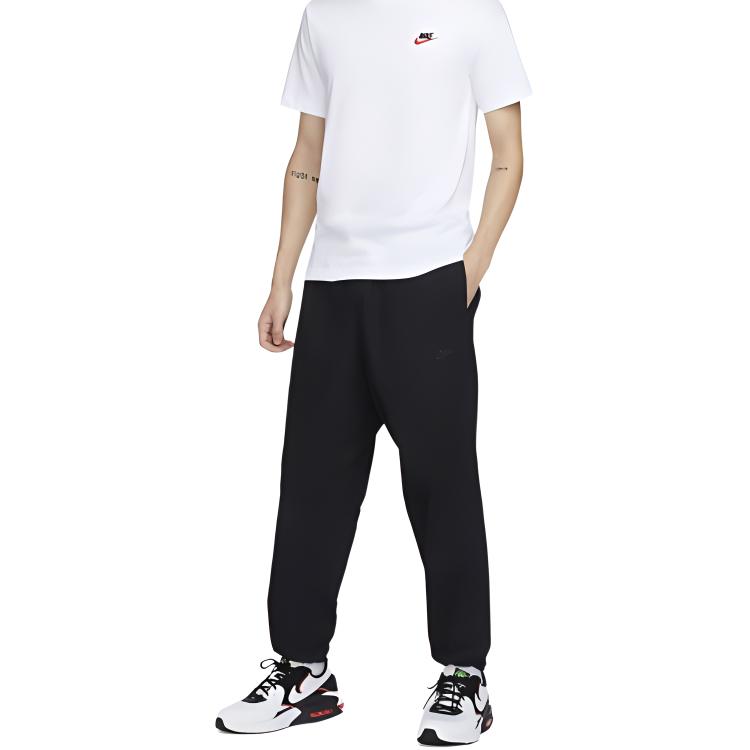 Nike Elastic Waist Logo Embroidery Loose Casual Pants Unisex Bottoms Black FN3097-010