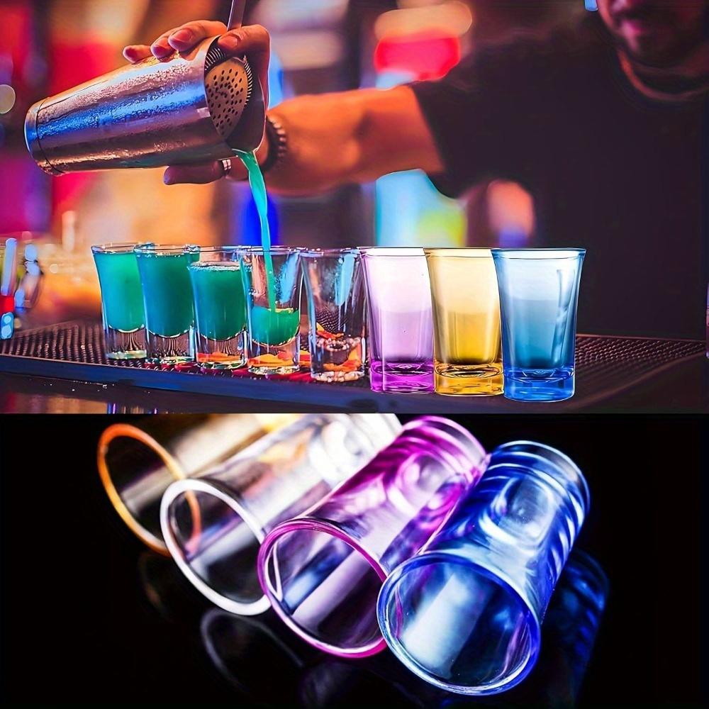 12pcs Unbreakable Multicolor Shot Glass Gradient Acrylic Whiskey & Tequila Glasses for Vodka Spirits & Cocktails Heavy Bottom Whiskey Shot Glass