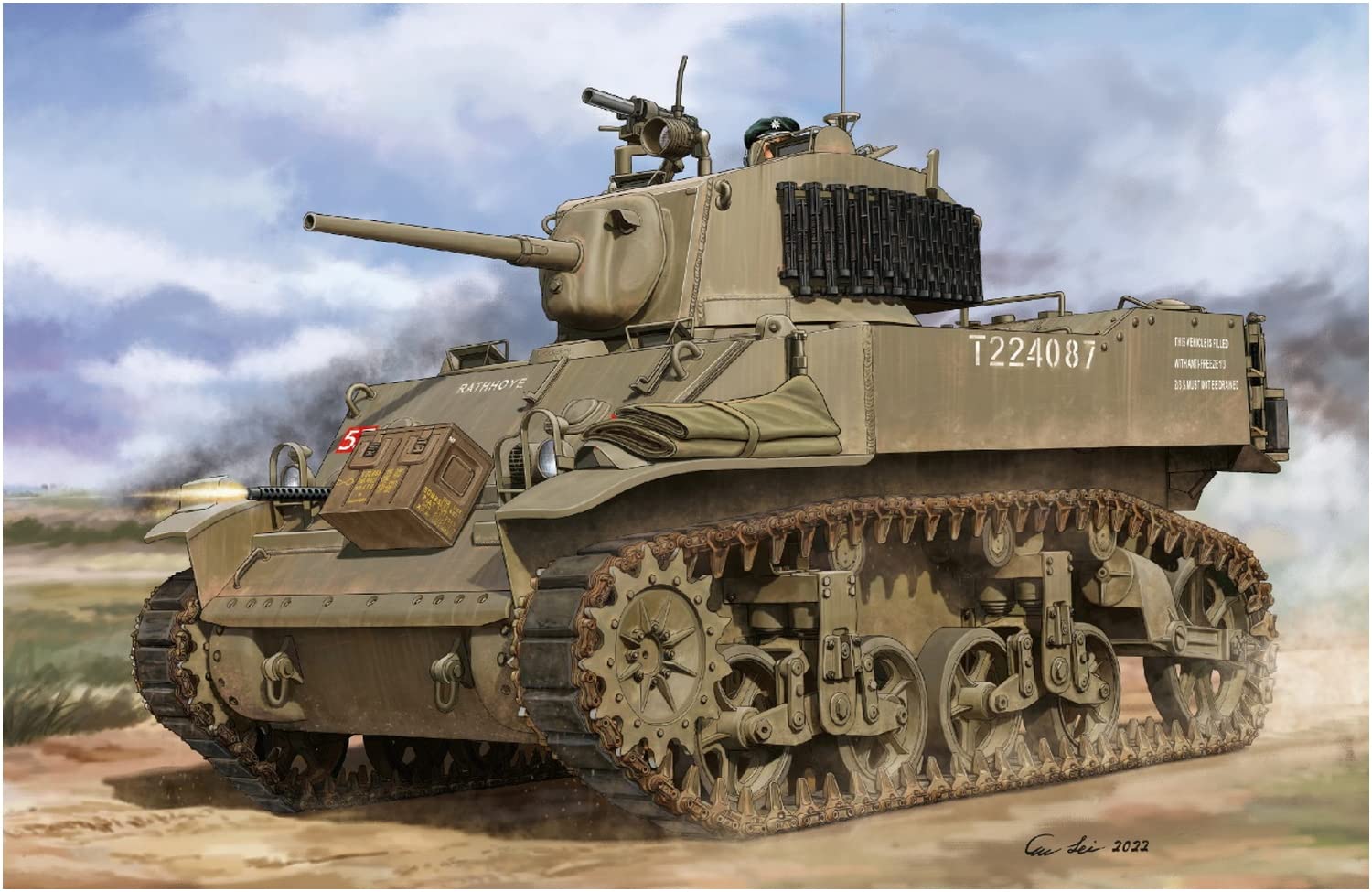 

Classy Hobby British Army Stuart 6 Plastic Model CLHMC16010 Molding Color 1/16 (M5A1)