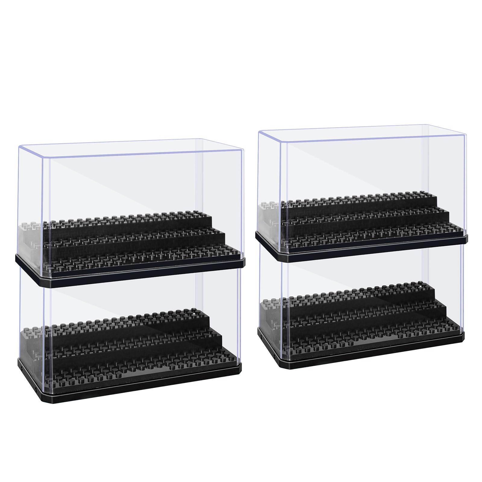 Acrylic Minifigures Display Case, Stackable and Dustproof Building Block Display Box for Lego Action Figure Toys Storage