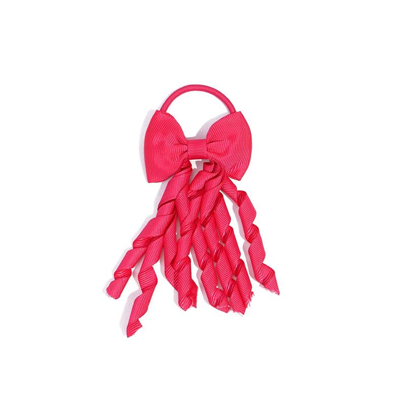 Grosgrain Ribbon Long Hair Ties Bows For Baby Girls Curly Hair Bows Elastic Colorful Kids Hair Band 2Pcs/Lot Whole