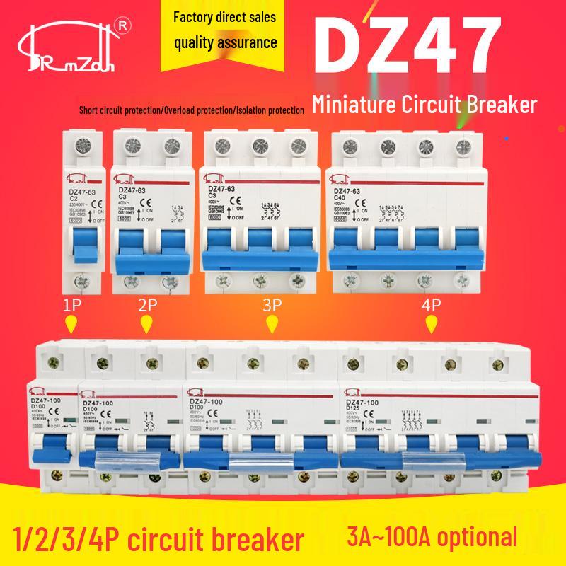 DZ47 Leitungsschutzschalter: 1P/2P/3P, Luftschalter für Haushaltsgeräte, Klimaanlage und Drehstrom 16A/32A Fehlerstromschutz.