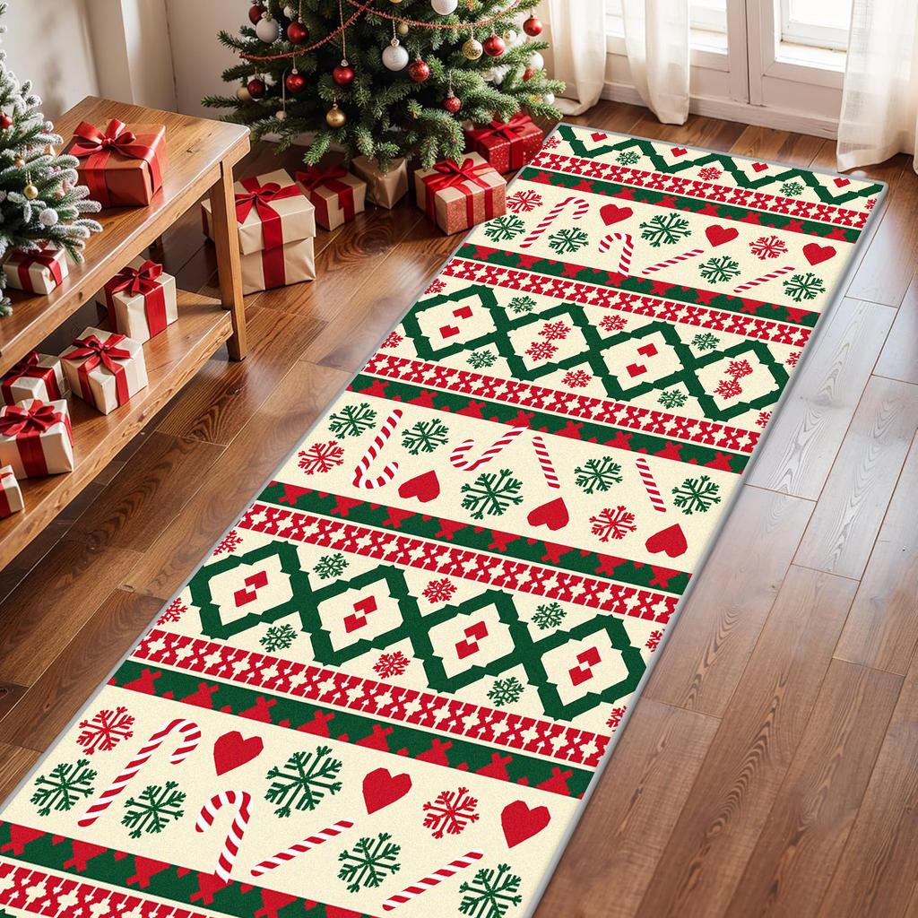 Christmas Long Corridor Carpet Non-slip Hall Runner Carpets American Style Bedroom Decor Lobby Entrance Aisle Carpet Washable