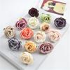 Retro Rolled Edge Silk Rose Flower, Artificial DIY Material for Gift Box, Decoration, and Wedding Arrangement