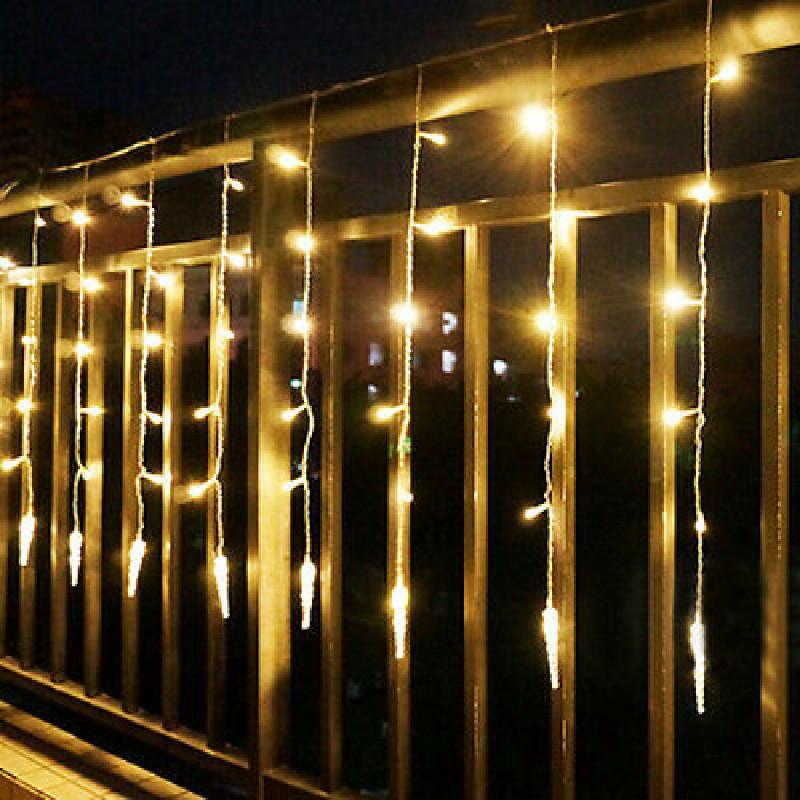 96 35m Led Icicle Hanging Curtain Window Light Fairy String Xmas Decors Home