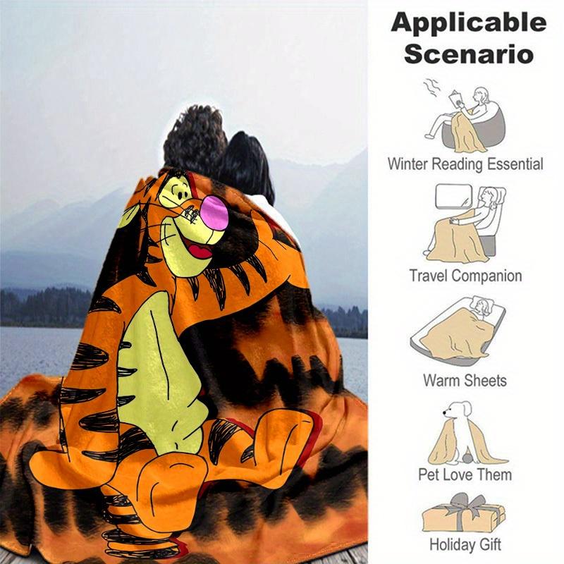 1pc Cartoon Tiger Blanket, Soft and Cozy Home Decor for All Seasons, Soft Flannel Throw Blanket, Versatile & Cozy for Bedroom, Perfect Gift
