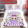 3pcs Duvet Cover Set (1*Duvet Cover + 2*Pillowcase, Without Core), Custom Name Labubu Pattern Bedding Set, Home Bedroom Decor Gift