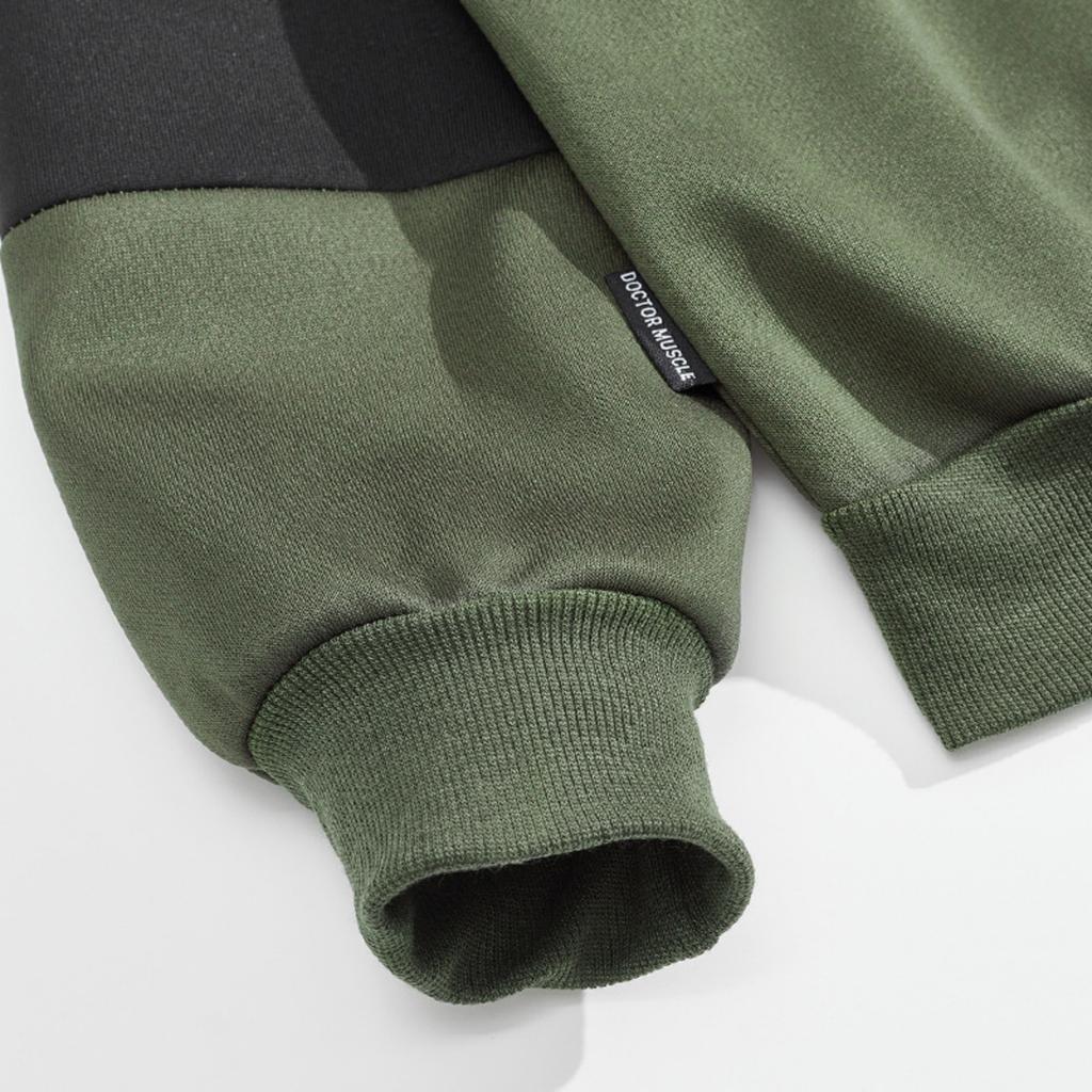 Men's ,color Casual And Trendy Lapel Color,blocked High,weight Loose Long,sleeved Top