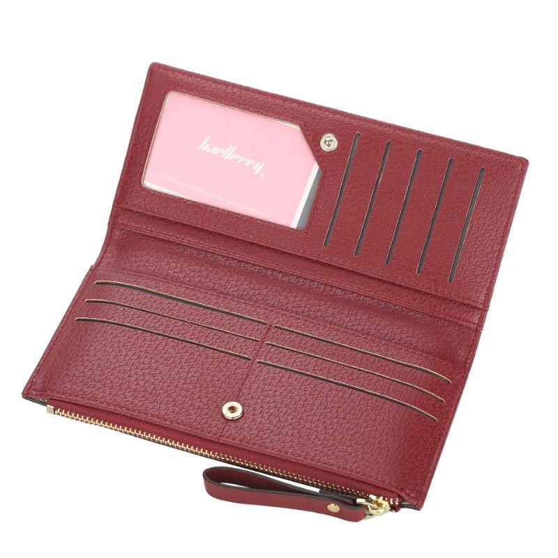 Four-leaf clover women's wallet, fashionable and large-capacity long multi-card buckle retro-printed high-end clutch bag.