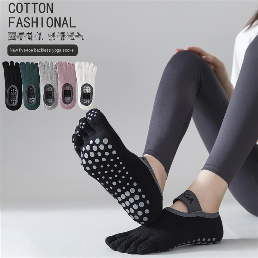 1 Pair of Women's Five Finger Socks Professional Anti Slip Cotton Absorbs Sweat Yoga Socks Pilates Fitness Socks
