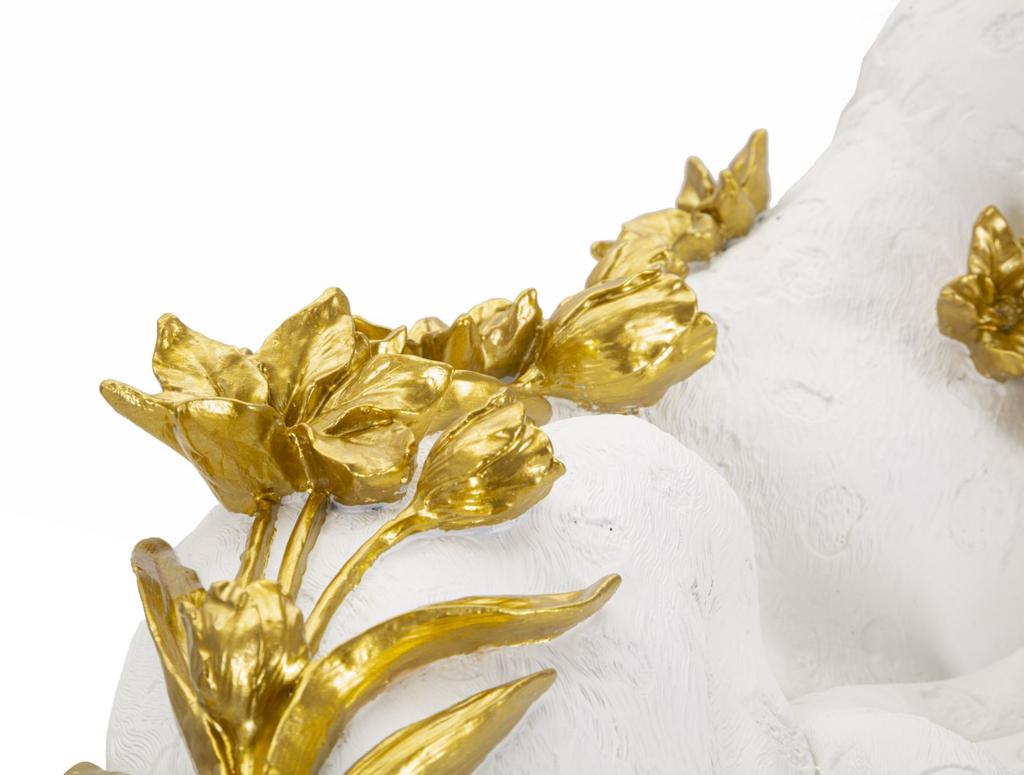 Leopard White Gold 53X21.5X24 Cm