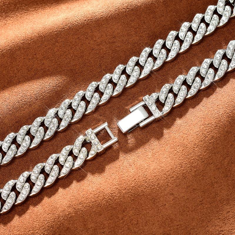 Men's Necklace Jewelry 11mm Full Diamond Cuban Chain - Premium Quality