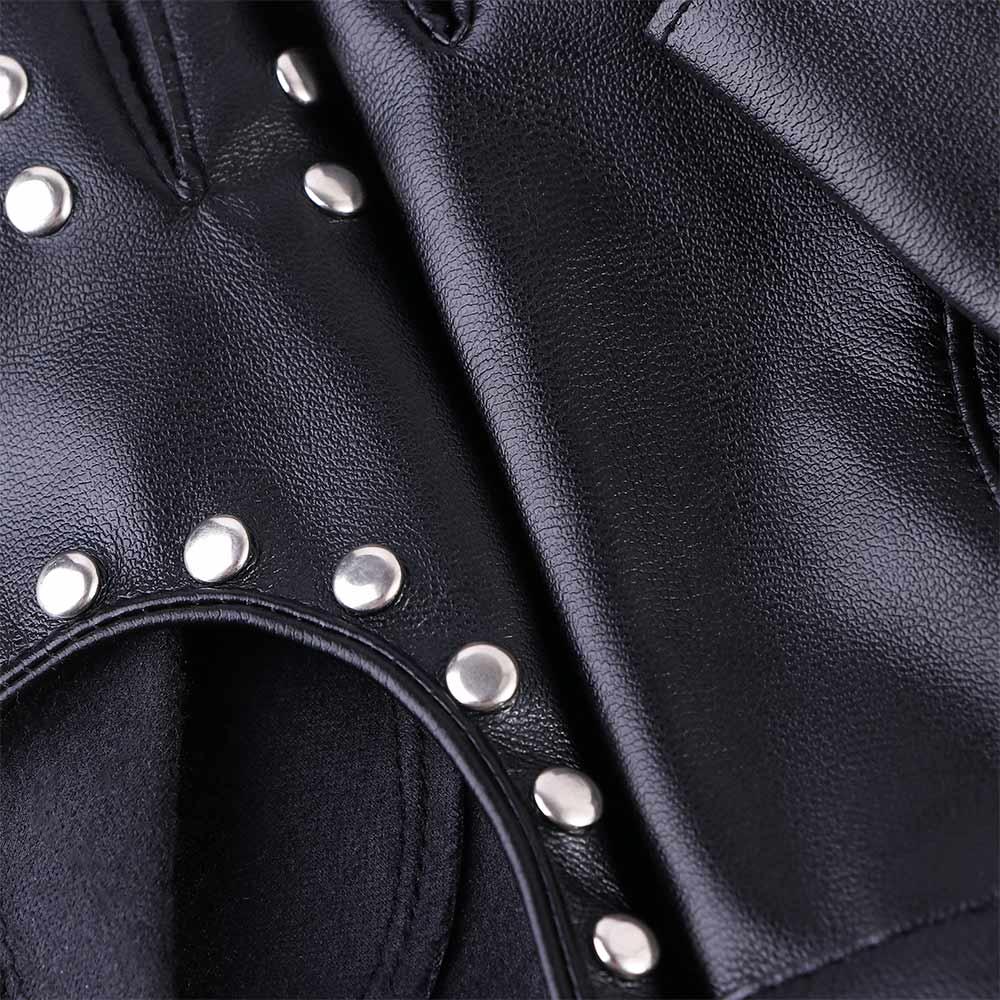 Punk Dance Driving Outdoors Fashion Accessories Rivets Gloves Fingerless Gloves Pu Leather Mittens