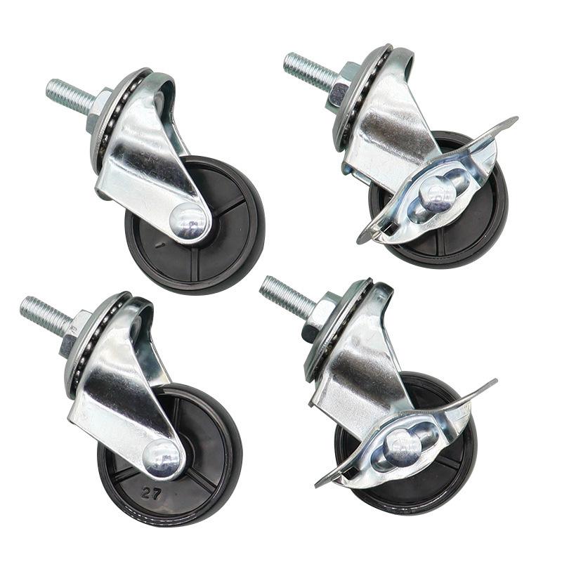 Roată filetată din PP de 1,5 inch pentru mobilier, pentru măsuță de cafea, canapea sau dulap