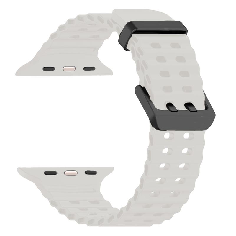 

Suitable for Apple Watch Strap Silicone Strap 42mm 44mm 45mm 49mm iWatch 8 7 6 5 4 3 SE Ultra Ocean Double Row Sports Strap 42mm 44mm 45mm 49mm слонова кістка
