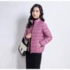 Women's Stand Collar Long Sleeve Short Down Jacket Slim Fit Lightweight 90% White Duck Down Coat