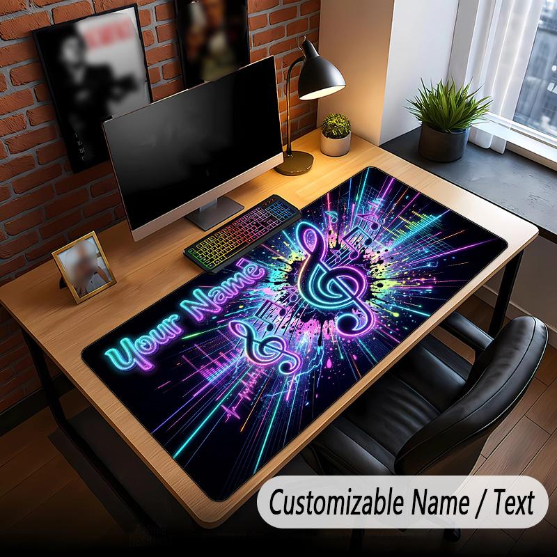 Music General Theme Custom Mouse Pad Personalized With Name Text Customized Desk Mat For Office Home Decor