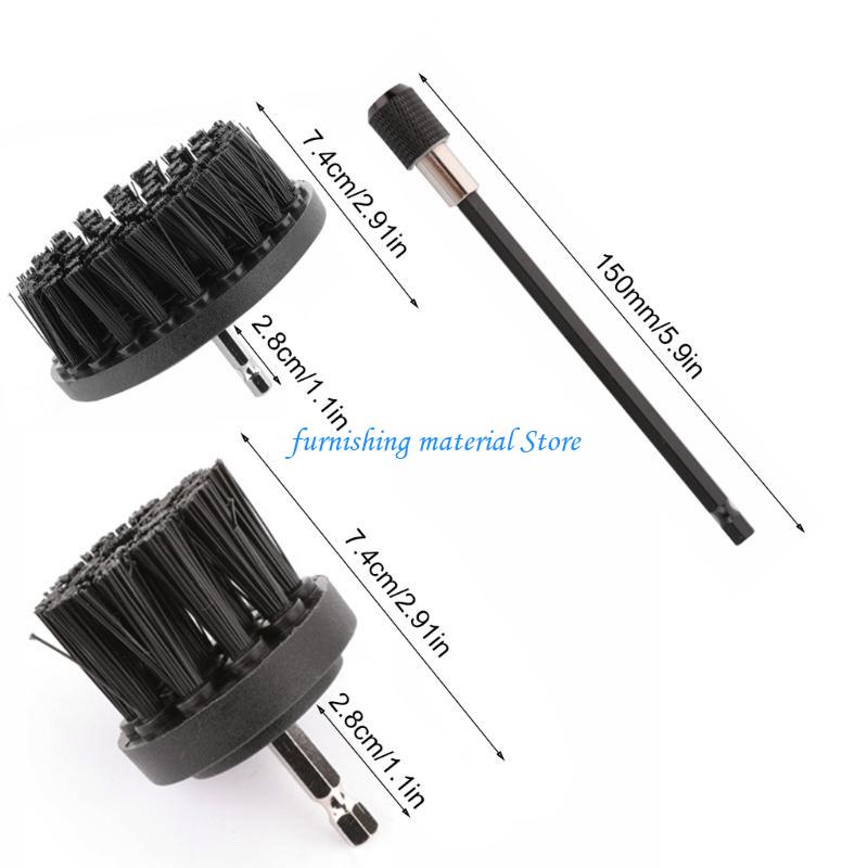 Y5GD 3Pcs Electric Drill Brush Attachment Set Power Scrubber Brush Carpet Polisher