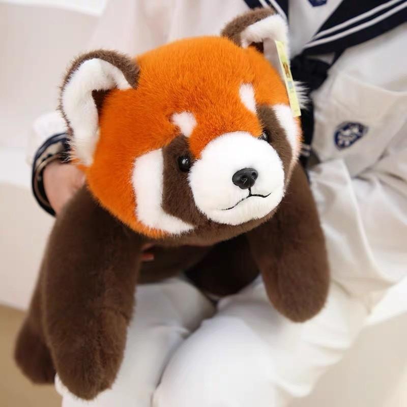 Süßes liegendes Roter Panda Plüschtier Puppe Für Kinder Schlafzimmer Dekor