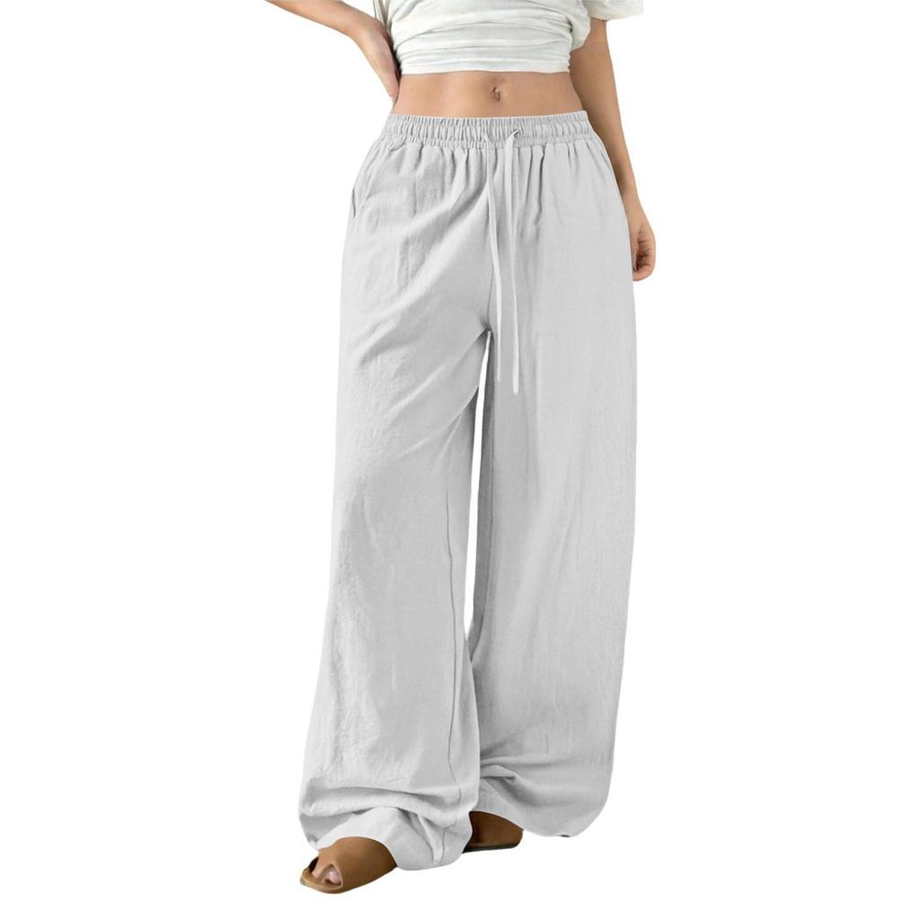 Women's High-Waist Loose Wide-Leg Drawstring Pants - Spring & Autumn