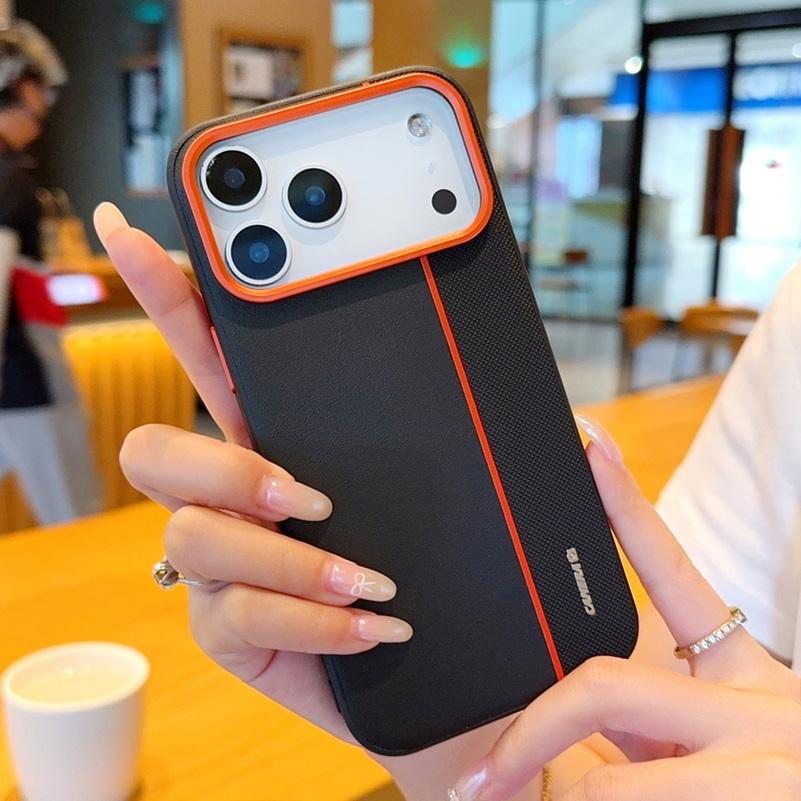 

Colorful Faux Leather Red Lens Ring Raised Protective Lens Case For iPhone 17 Pro Max 17 Air 17 Pro 16e 16 15 + Protection Cover iPhone 15