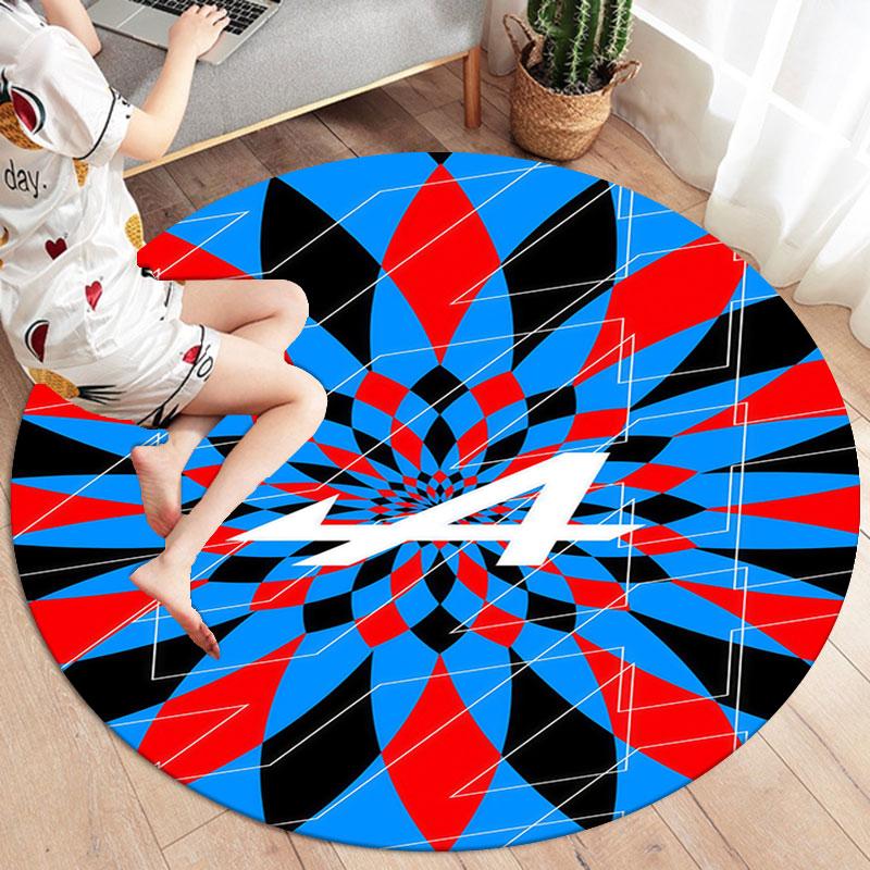 Alpine F1 Round Area Rug,Carpet Rug for Living Room Bedroom Sofa Playroom Decor,Non-slip Floor Mat