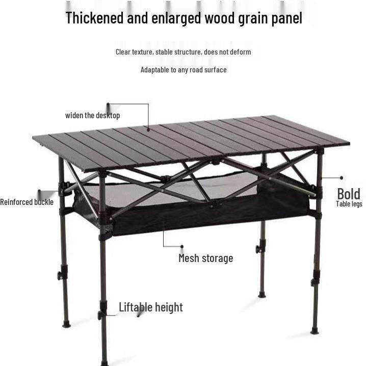 Verstellbarer Outdoor-Klapptisch für Grillen, Picknick und All-Terrain-Einsatz