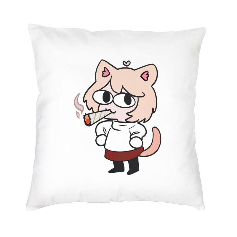 Neco Arc Funny Meme Square Throw Pillow Cover Home Decor 3D Double Side Print Cartoon Animation Cat Cushion Cover for Car