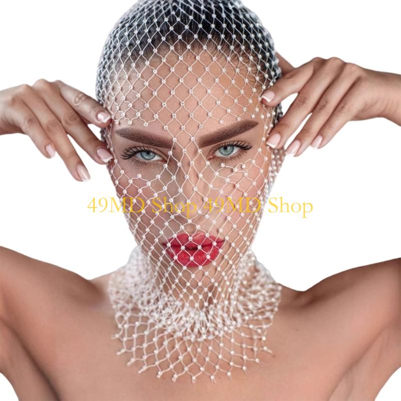 

49MD Nightclub Hooded Headpiece For Carnivals And Music Event Comfortable Fit Trendy Photo Props белый