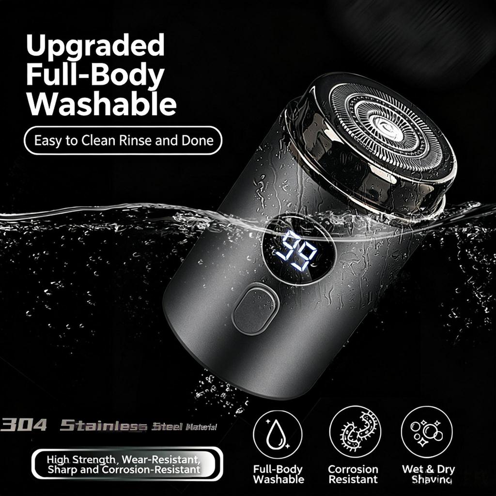 Men's Electric Shaver USB Rechargeable Portable Waterproof Shaving Razor