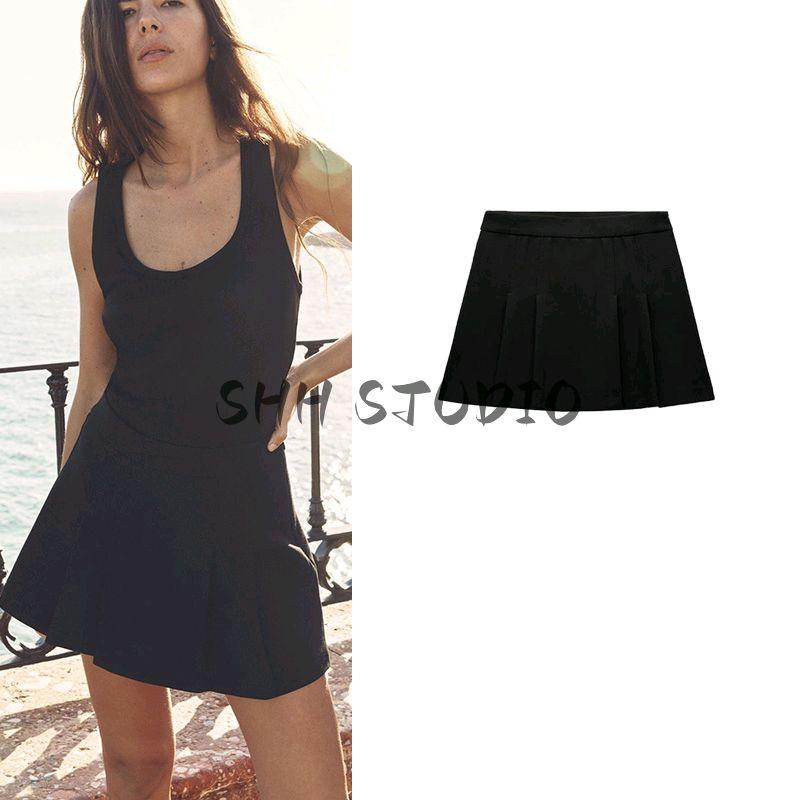 Spring and Summer New Women's Clothing High Waist Short Pleated Decoration Simple Temperamental All-Match Casual Culottes 1478525