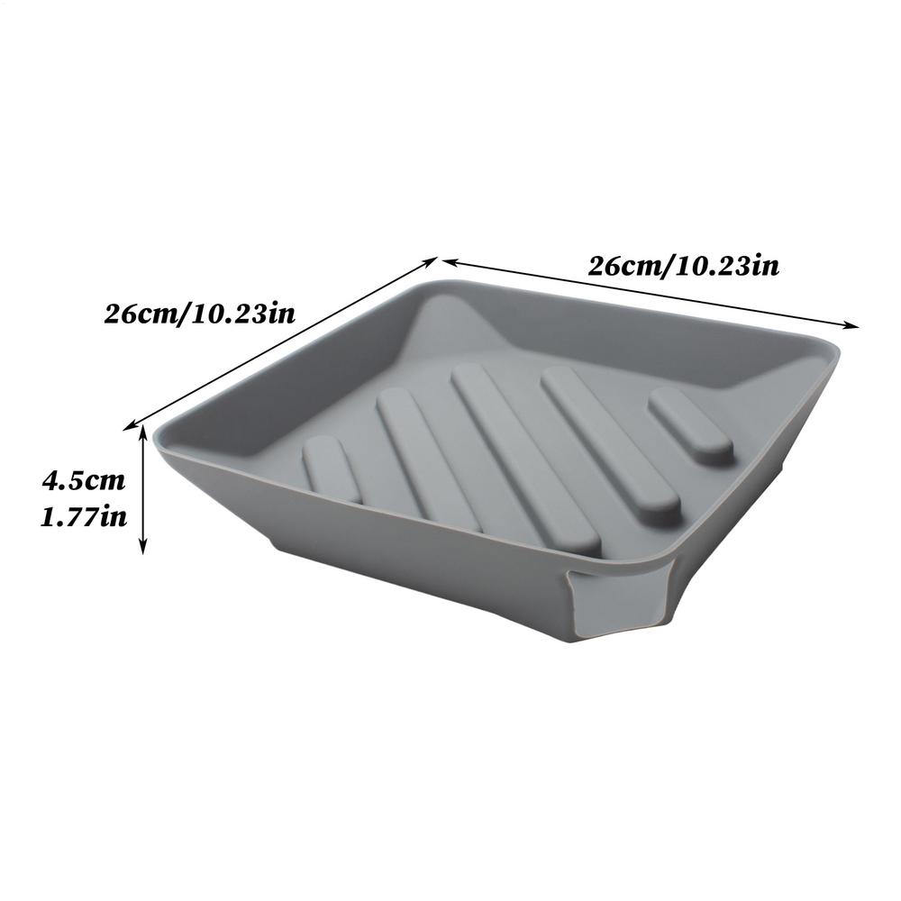 Dish Mats For Kitchen Counter Silicone Sponge Rack Non-Slip Drain Pad With Spout For Counter Bathroom Sink Side Utility Room