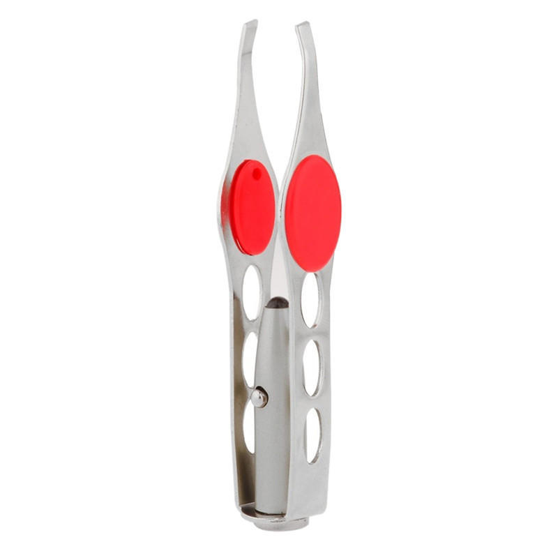 Stainless Steel Make Up Led Light Eyelash Eyebrow Hair Removal Lighted Tweezer