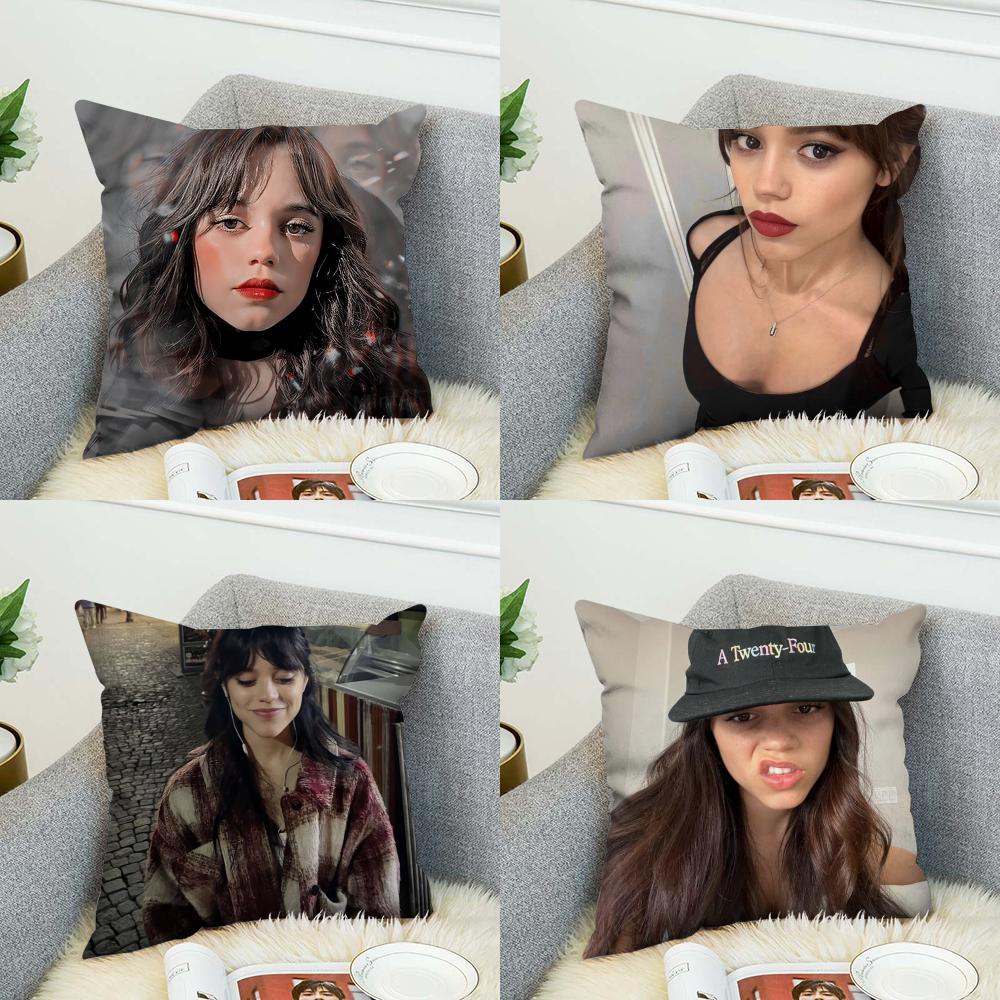 Jmg Clothing Unisex Movie J-Jenna Ortega Pillow Case For Car Sofa Decorative Home Double-Sided Print Plush Square Throw Pillow Cushion Cover
