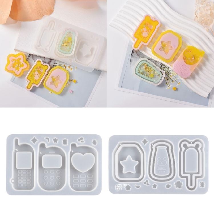 Resin Shaker Mold Quicksand Resin Casting Epoxy Silicone Mold for DIY Keychain