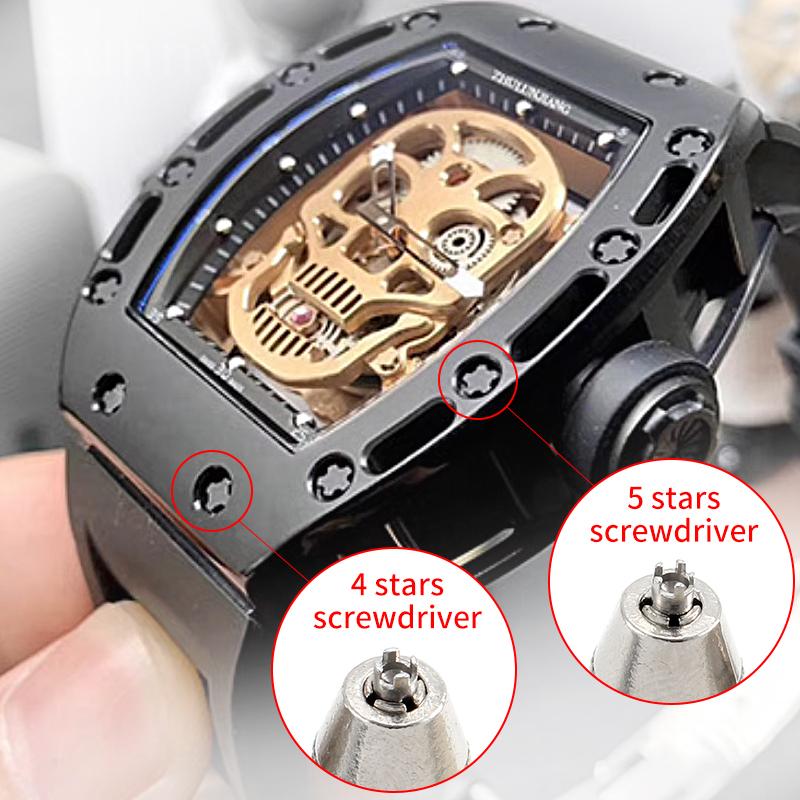 Silicone Watch Strap for Richard Mille Male Raised Waterproof Sweatproof Mouth Rubber Watch Band Accessories 25mm Wristband